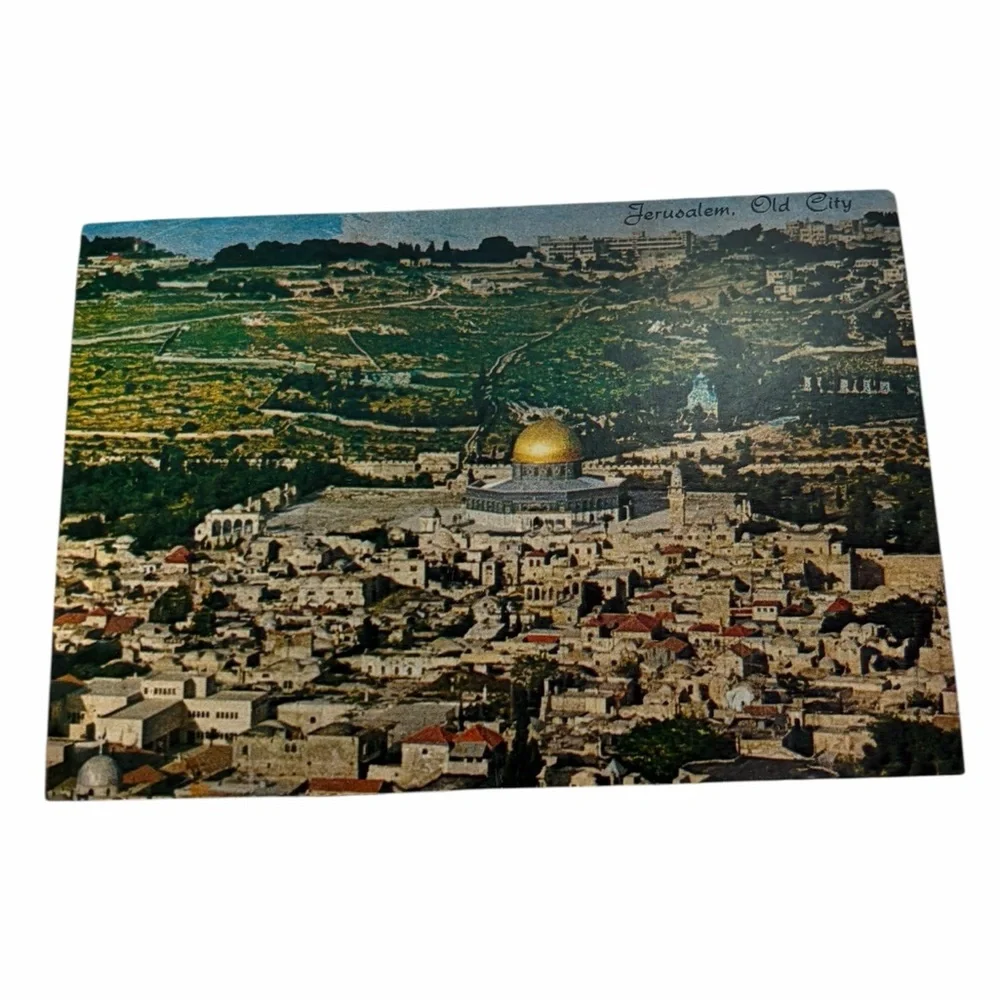 Jerusalem Old City Postcard – Dome of the Rock View – Historic Travel Print